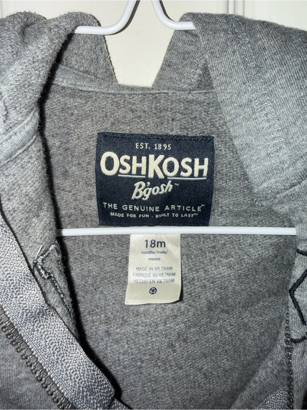 OshKosh B'gosh Dark Gray Hooded Zip Sweatshirt for Kids